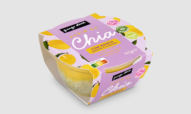 Pingo Doce Pudim de Chia com Manga, Banana e Curcuma